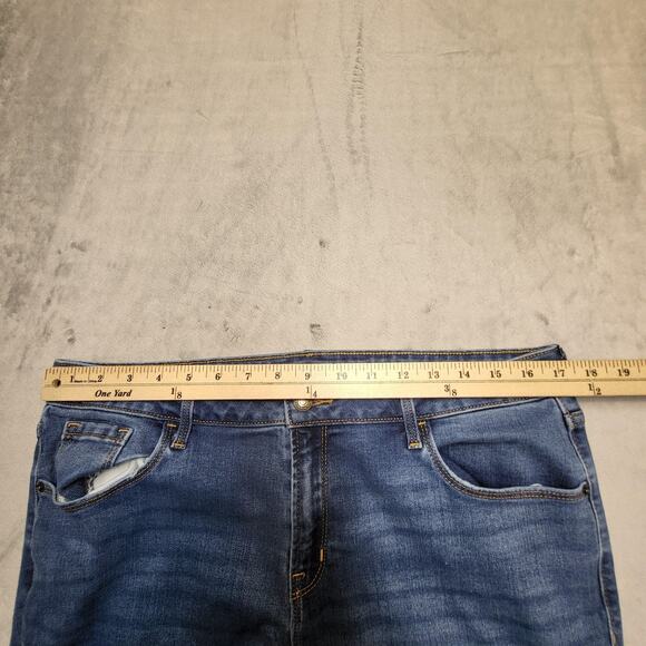 Old Navy Jeans Womens 14 Blue Medium Wash Kicker Boot-Cut Mid-Rise Stretch Denim - Picture 8 of 10